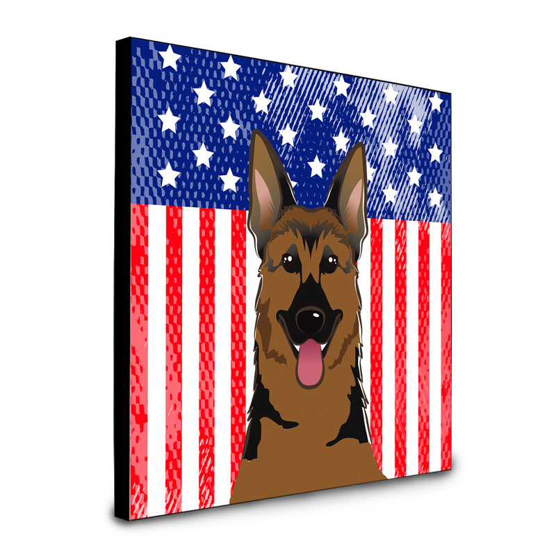 « american flag », art encadré Macomb, Berger allemand