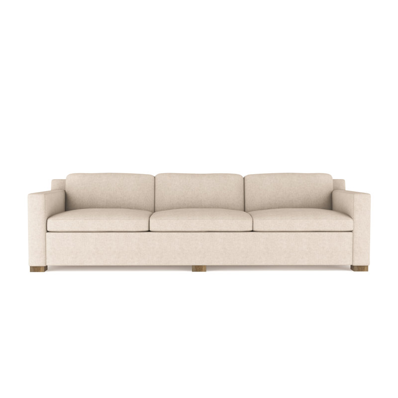 Canapé Mercer, Velours moelleux huître, H 33,5 po x l 120 po x P 39 po, Patiné
