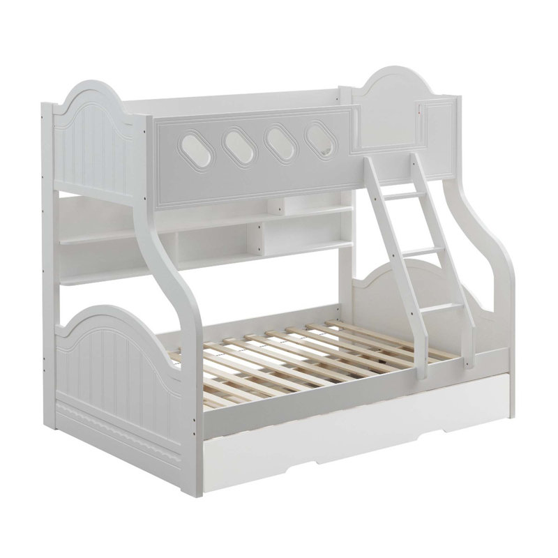 Tête de lit arquée Amaia avec tablettes et lit superposé