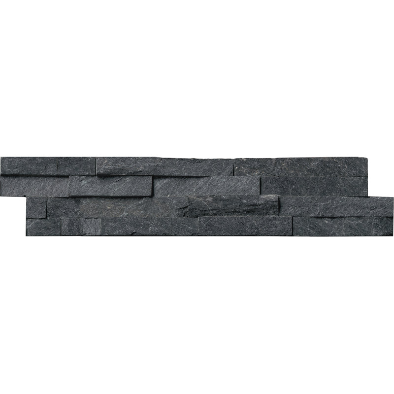 Stonecrest 6 in. x 24 in. Split Face Natural Stone Ledger Panel Wall Tile, Charcoal Ridge
