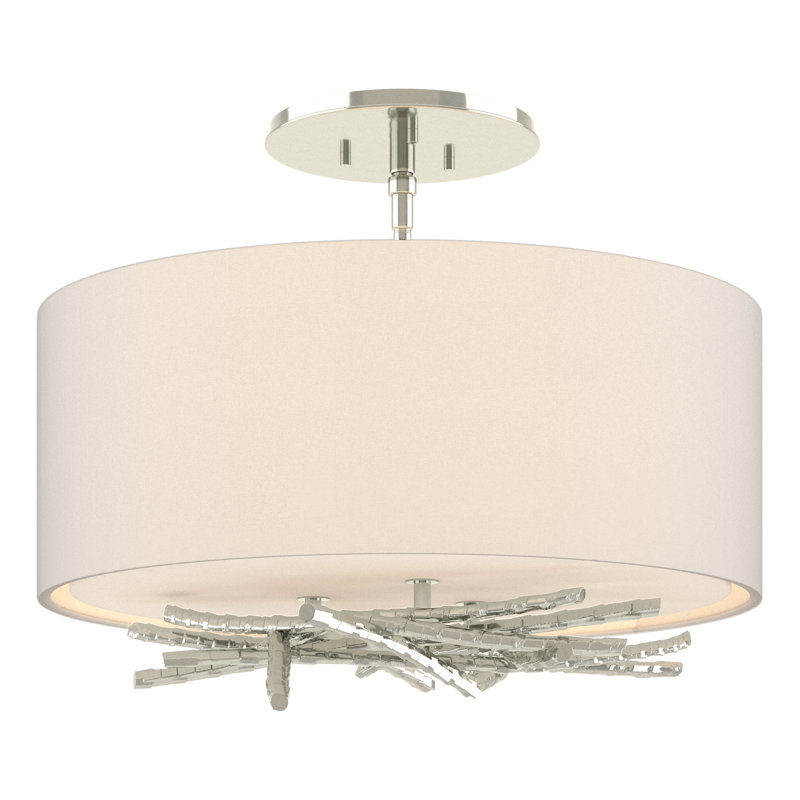 Brindille 3 - Light Semi Flush Mount, Flax, Sterling