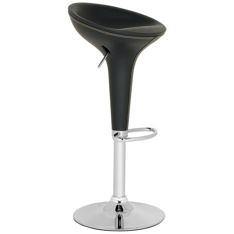 Bunky Swivel Upholstered Counter Stool, Black