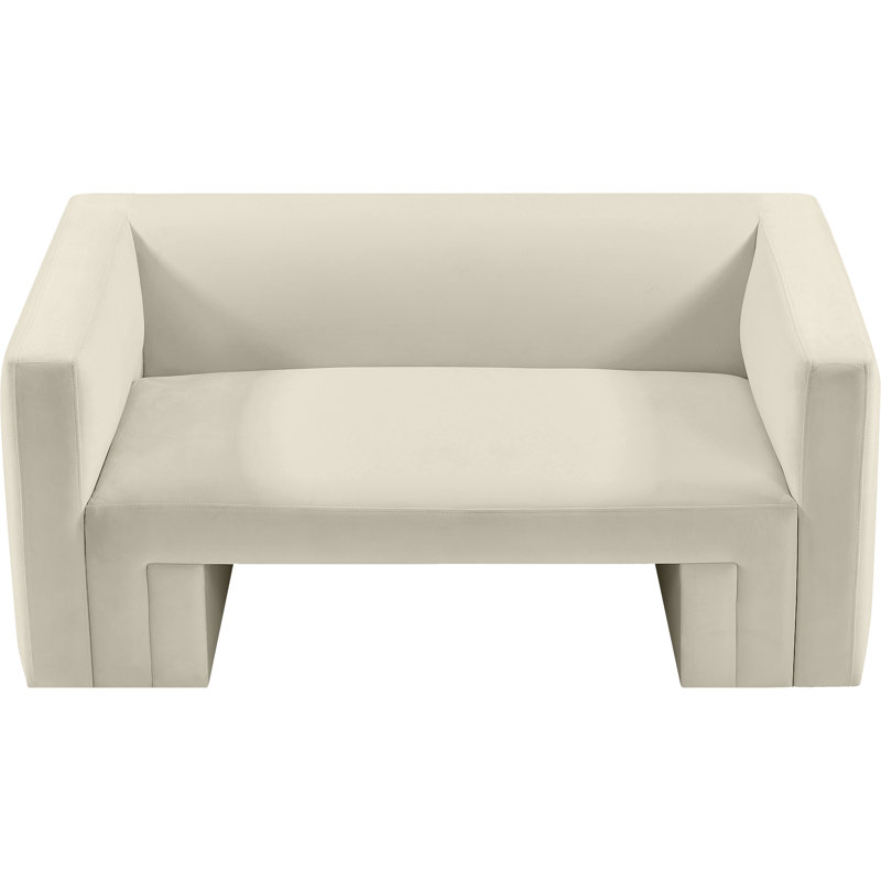 Hosie 63'' Velvet Loveseat, Cream Velvet