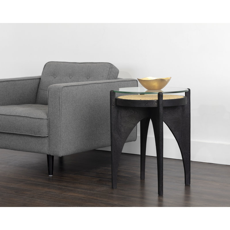 Patil Glass Top End Table
