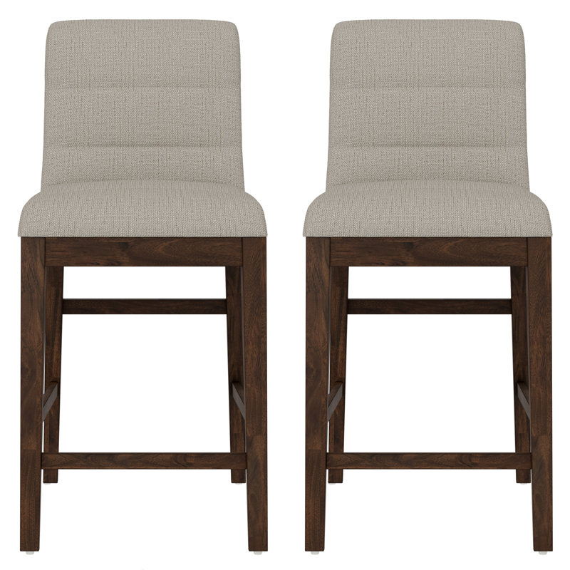 Tabouret de comptoir rembourré en bois massif