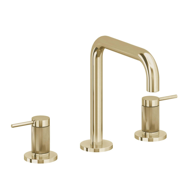 D Street 8" Widespread Lavatory Faucet, Polished Brass