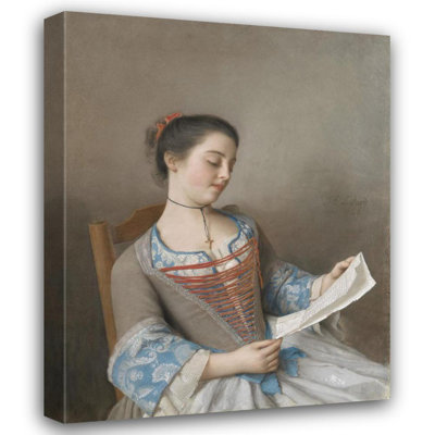 "The Artist's Niece, Marianne Lavergne, Known as ‘La Liseuse’" by  Jean-Etienne Liotard - Gallery Wrap Canvas Wall Art