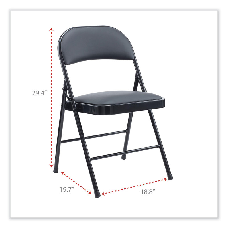 Black Armless Faux Leather Folding Reception Chair Set
