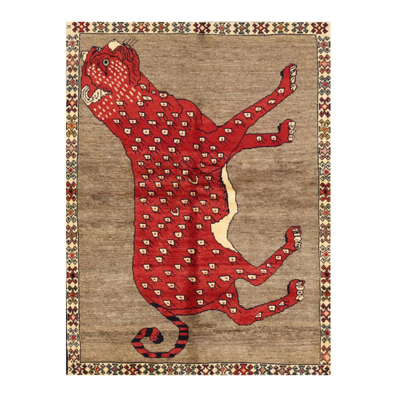 Tapis décoratif moderne à motif léopard rouge lavable à la machine, Tapis de couloir 3 pi 3 po x 6 pi 7 po inclus