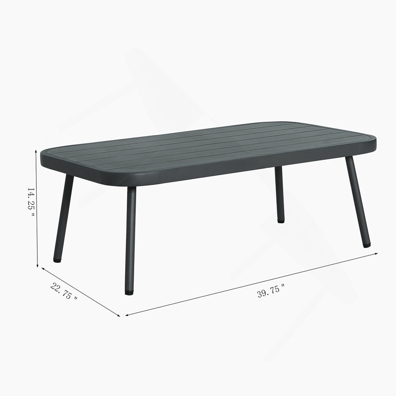 Causeuse et table en acier, gris, Gris