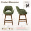 Tabourets de bar pivotants modernes rembourrés de 63,5 cm (25 po) de hauteur avec structure en bois massif-1140884272