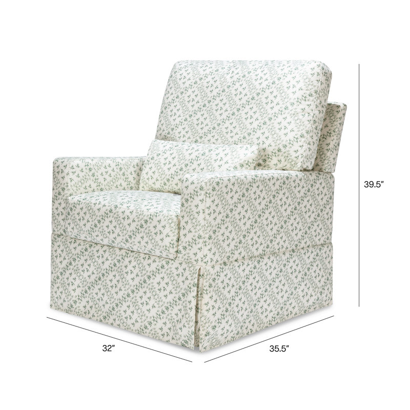 Crawford Pillowback Comfort Swivel Glider, Green