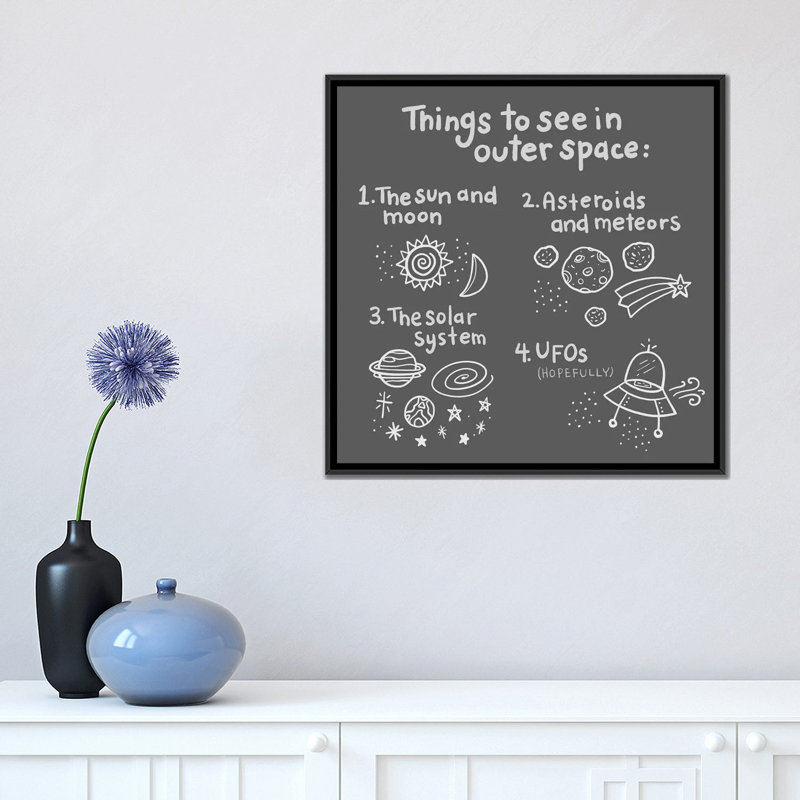 «Outerspace / Black III», impression sur toile, H 18 po x l 18 po x P 1,5 po, Toile avec cadre noir, Pas de tapis