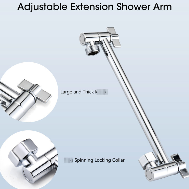 10" Shower : High Rainfall & Handheld With 11" Arm, 6 Spray Patterns, Non-leaking, Stainless Steel, Wall Mount, Square Shower, Adjustable Water Flow Kit: Extension Settings, Self-cleaning Nozzles,