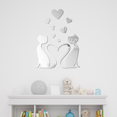 Décalcomanie murale « crystal belle », miroir de chat