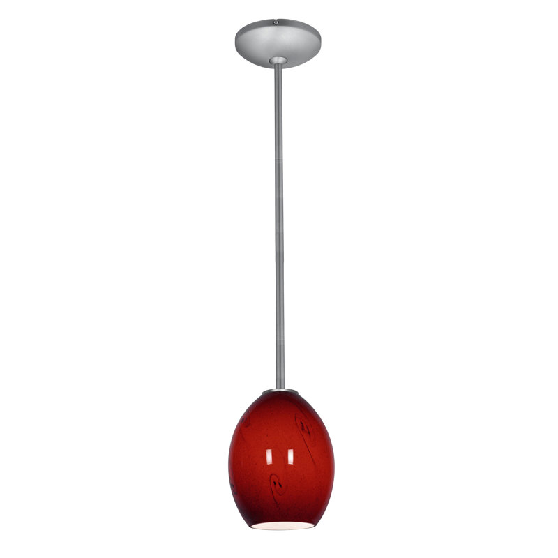 Norberg 1 - Light Single Pendant, Rod, Red Sky, Brushed Steel