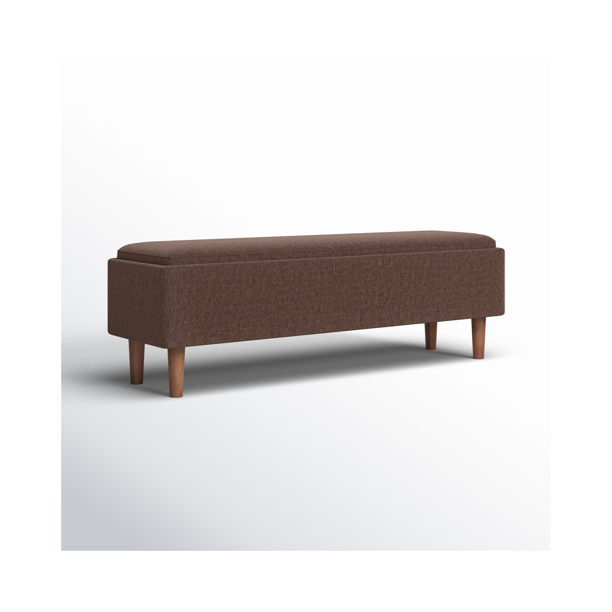 Rama Storage Bench, Honeycomb Brown Chenille