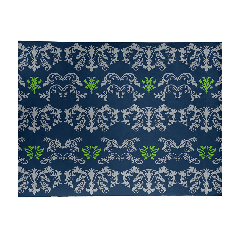 Damask Indoor Rug, Rectangle 9' x 12'
