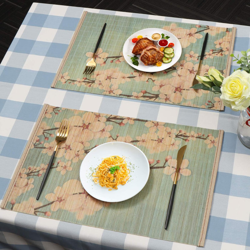 Napperons pour table de salle à manger, ensemble de 4 napperons en bambou, napperons résistants aux taches et à la chaleur, napperons durables et robustes pour table de cuisine