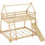 Lit superposé simple au-dessus de grand avec éléments d'escalade Playful - Rampe de maison fonctionnelle et élégante