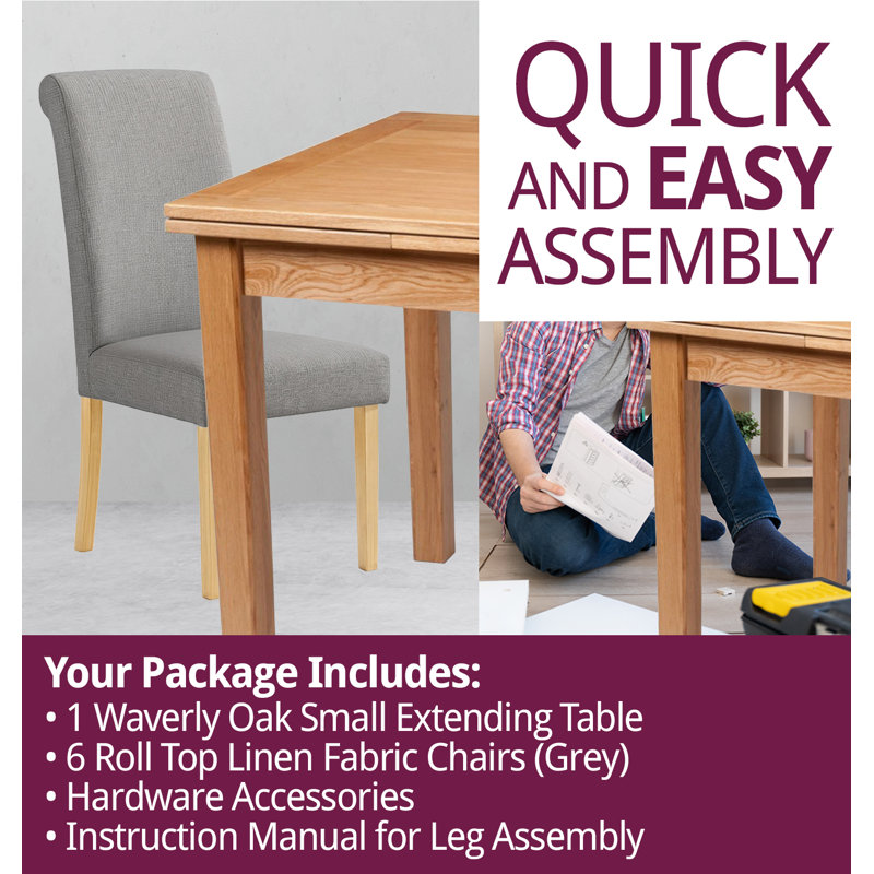 6 - Person Solid Oak Dining Set