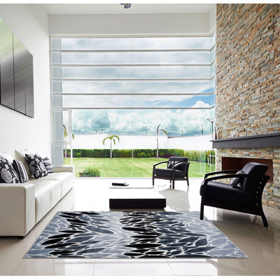 Tapis abstrait noir / gris