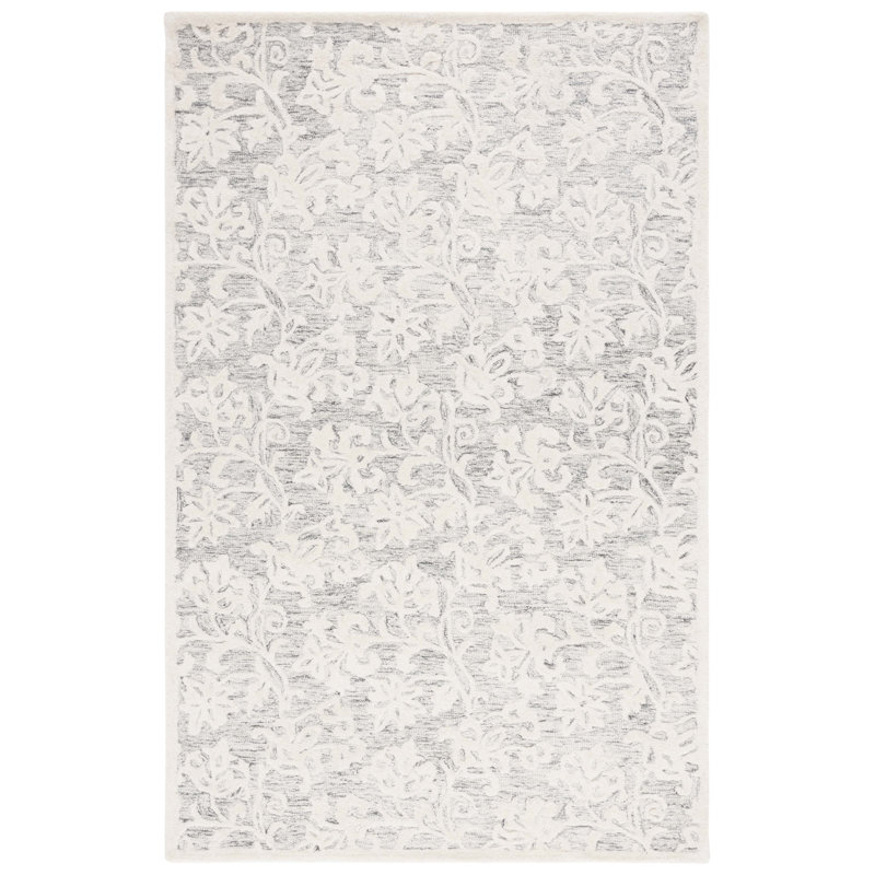 Msr Metro Martha Stewart Hand Tufted Wool Pile Floral Rug, Rectangle 5' x 8'