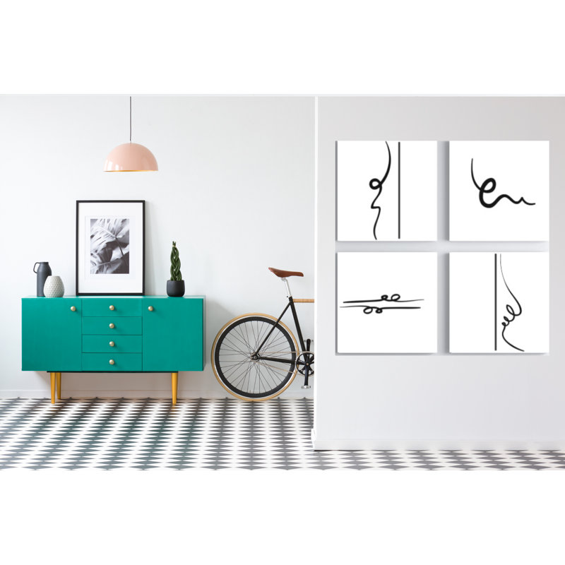 Lines - 4 Piece Print on Canvas, 40cm H x 40cm W x 8cm D
