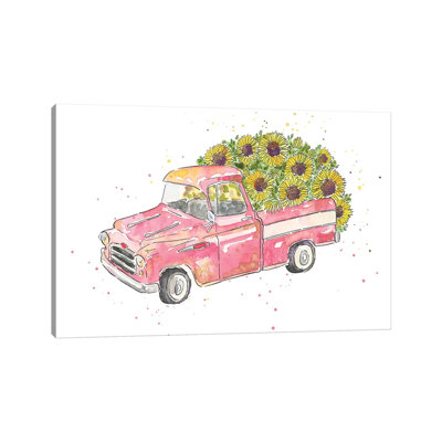 Flower Truck III by Catherine McGuire - Wrapped Canvas Print