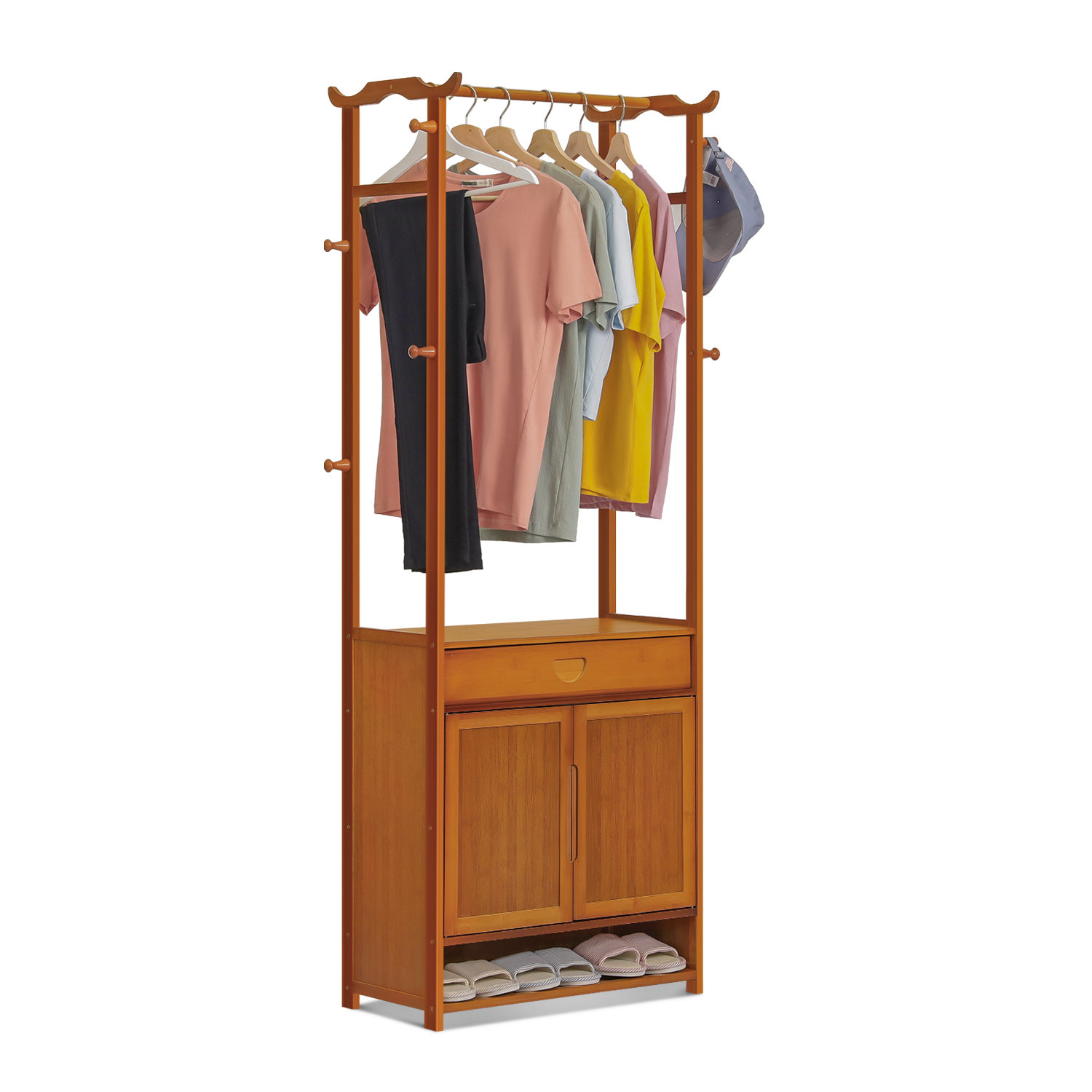 https://assets.wfcdn.com/im/07653617/compr-r85/2021/202123670/4-tiers-1-drawer-coat-rack-with-door-clothes-shoes-organizer-shelf-bamboo-clothing-stand-for-home.jpg