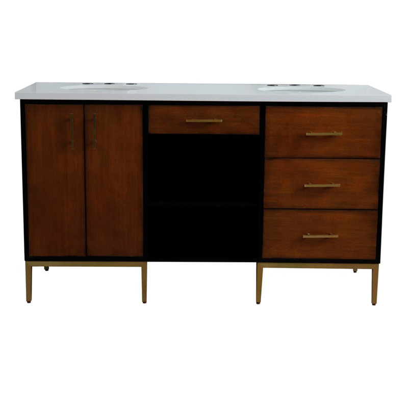 Ensemble de meuble-lavabo double 61 "