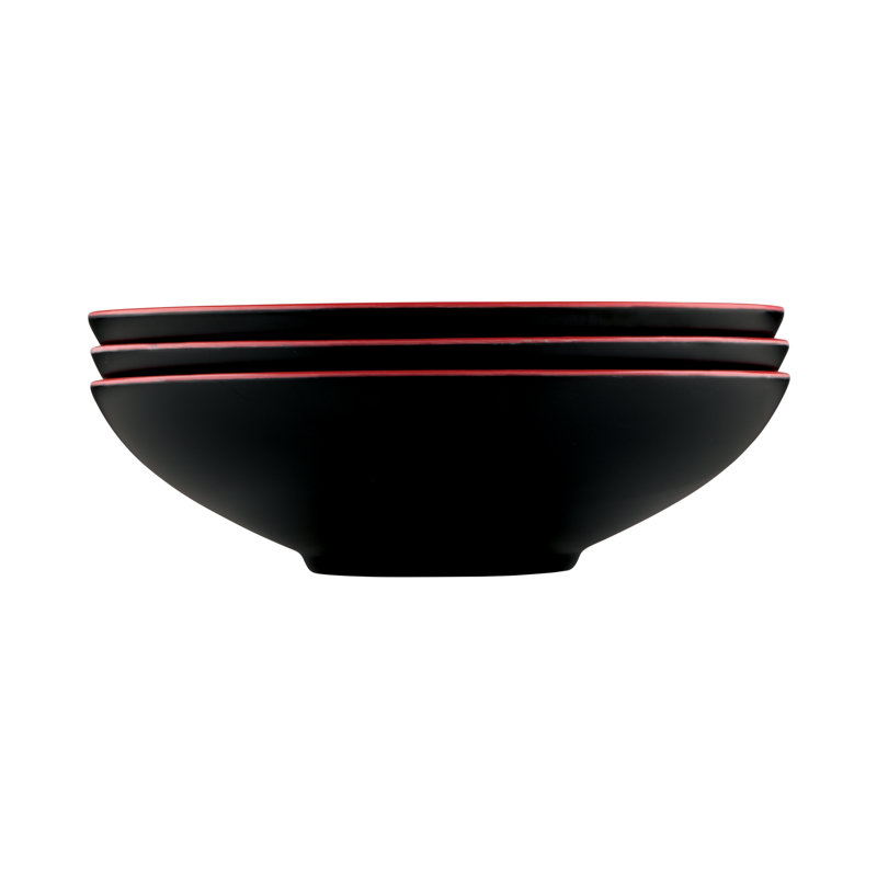 Elite Global Solutions Karma Melamine Serving Bowl, Black/Red
