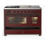 Majestic III Series 48 Inch Dual Fuel Range with 5 Sealed Burners, Griddle, Frenchtop in Glossy Black (Natural Gas, Burnished Trim)-1981615044-1981615047-1981615167