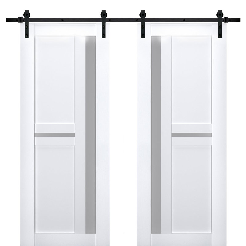 Portes de grange en bois givré Veregio, 36 po x 80 po, Blanc