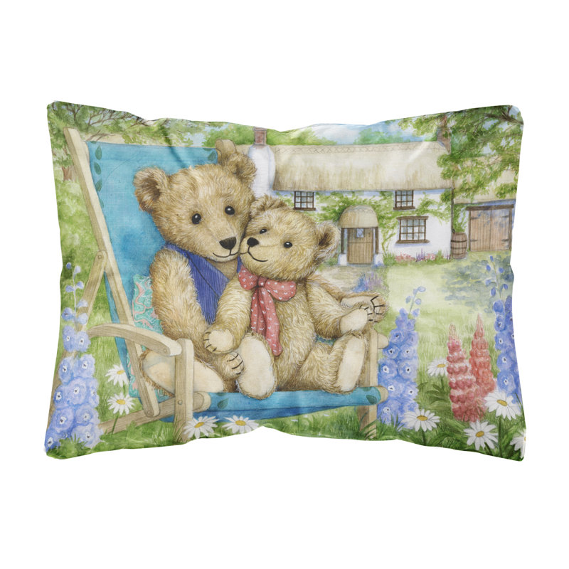  Coussin décoratif en tissu Sprintime Teddy Bears in Flowers