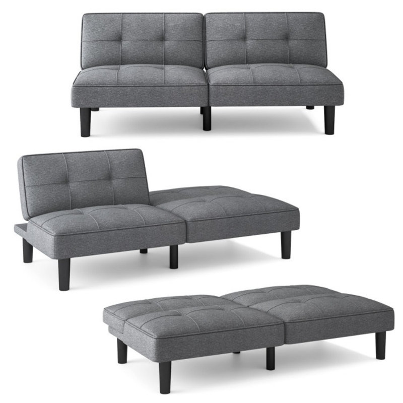 Canapé-lit convertible à futon pliant avec dossier réglable à 6 positions
