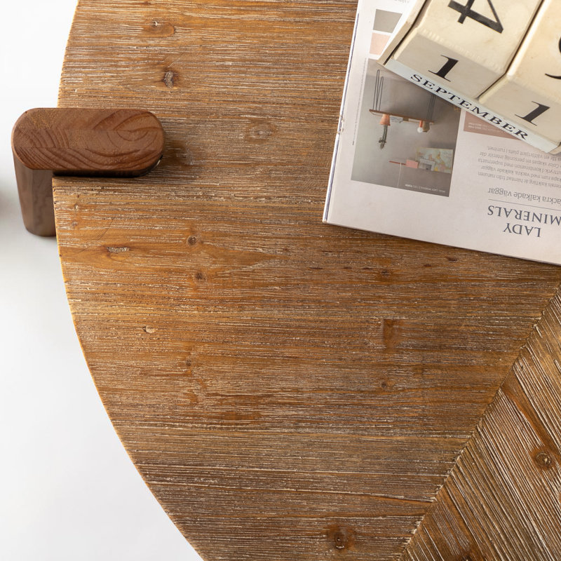 36.5" Rustic Round Coffee Table