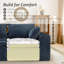 Coussin de siège modulaire en velours côtelé modulaire de 78,7 po avec assemblage en duvet synthétique 10%-1949310688