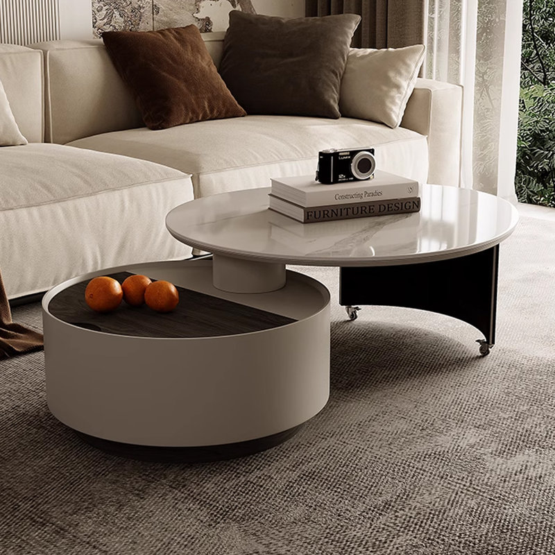 Table basse escamotable de style crème