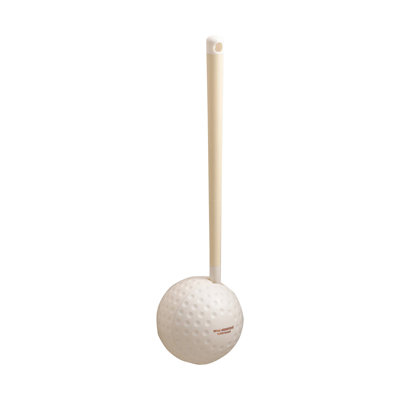 Brosse de toilette murale en forme de balle de golf, laveur à double face en silicone pour salle de bain, beige 16,9 x 4,3 po