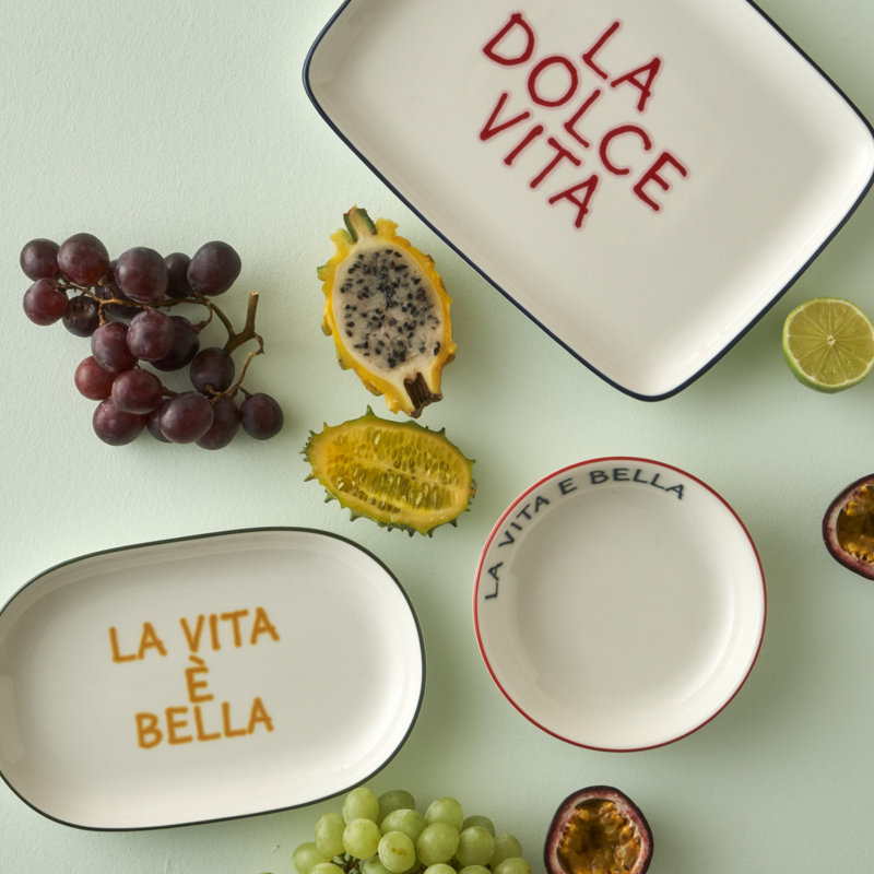 Plateau de service en porcelaine Line