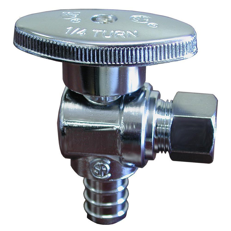 1/2" PEX X 1/4" OD Quarter Turn Supply Stop