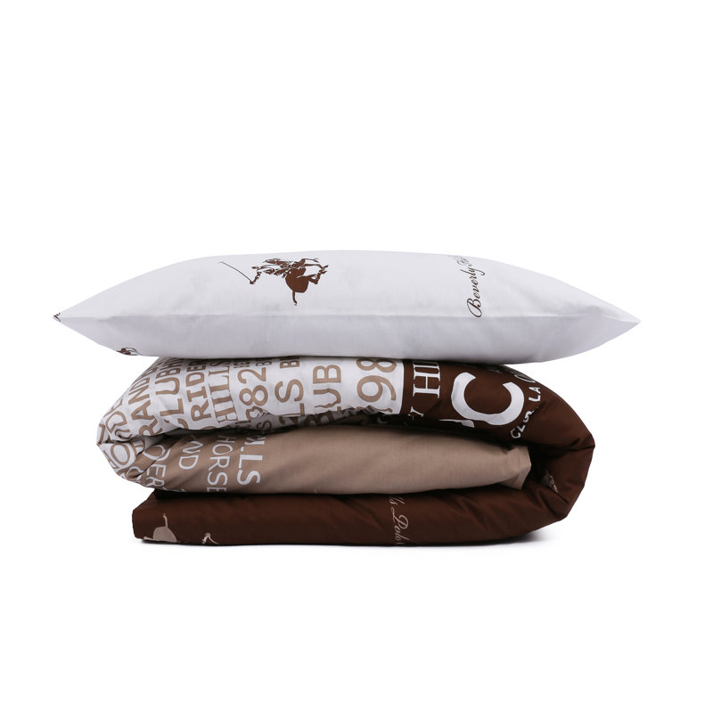 Gudino No Pattern Duvet Cover Set with Pillowcases Included, Single - 2 Pillowcases (80 x 80 cm), Brown/Cream/White