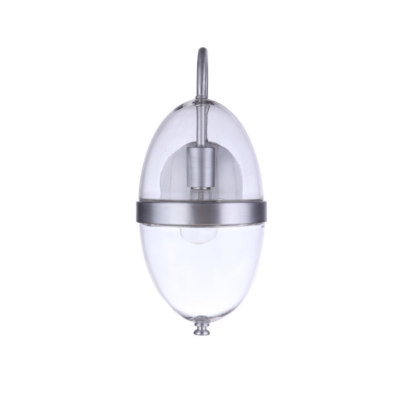Lyla-Rose Wall Light, Satin Aluminum/Clear, 15" H x 6.75" W x 8.13" D