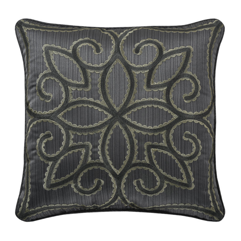 Coussin décoratif décoratif carré gris anthracite 18 po Deco