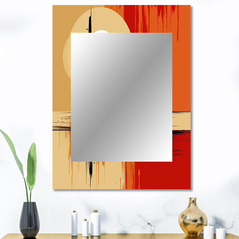 Full Moon Celebration Of Solitude Landscape - Geometric Large Wall Mirror, Modern Unique Mirror, Printed Metal Art, 40" x 30"