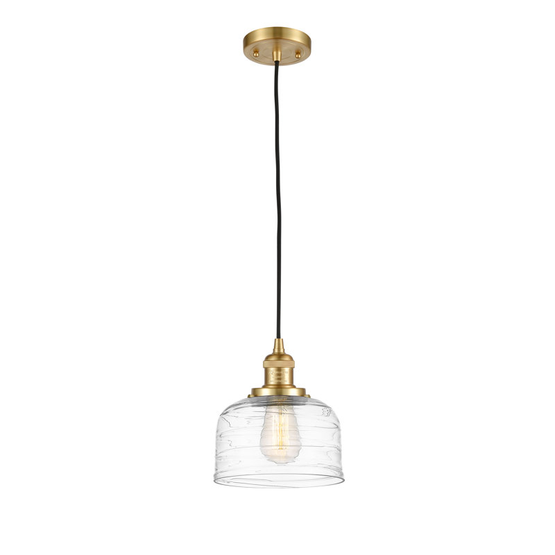 Luminaire suspendu en forme de cloche à 1 lumière Bolan, Or satiné
