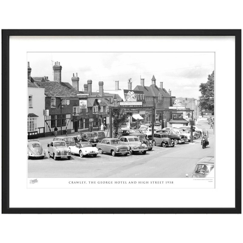 Crawley, The George Hotel And High Street 1958 by Francis Frith - Single Picture Frame Print, 45cm H x 60cm W x 2.3cm D