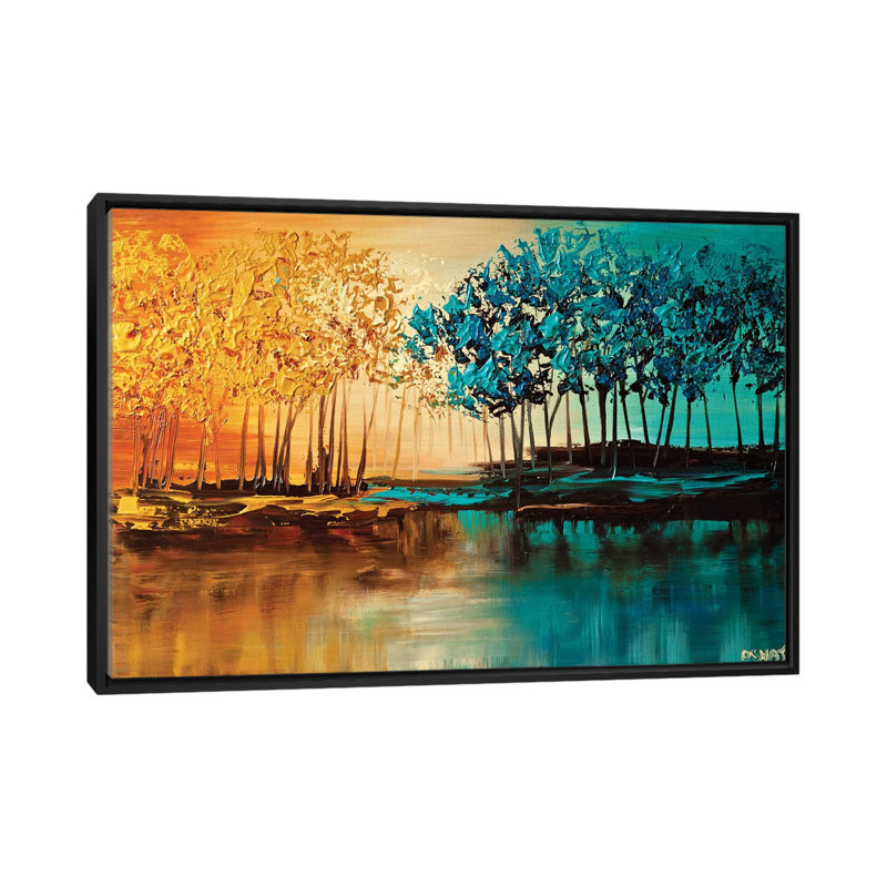 «Swiger Eden», reproduction sur toile, H 18 po x l 26 po x P 1,5 po, Toile avec cadre noir, Pas de tapis