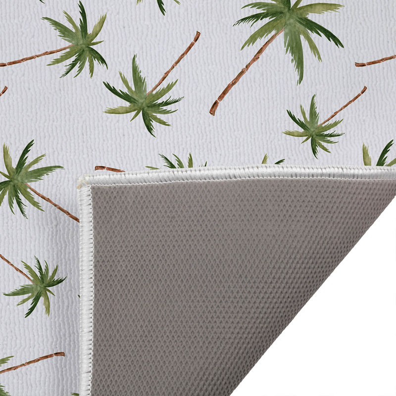 Summer Palms Outdoor Doormat, White, 34'' W x 21'' L